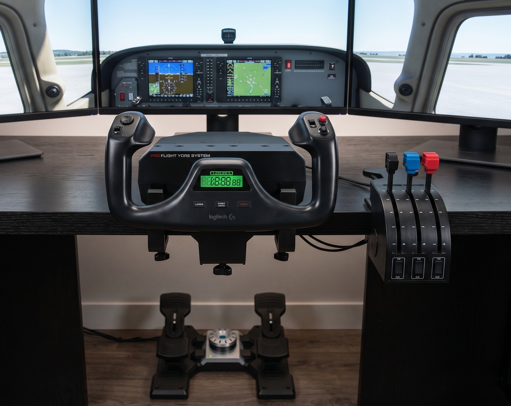 Logitech G PRO Flight Yoke System + Rudder Pedals